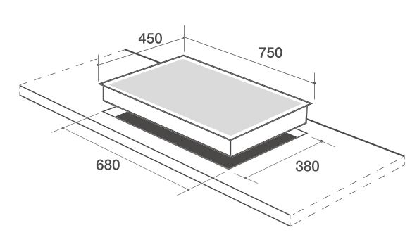 K&iacute;ch thước kho&eacute;t đ&aacute; bếp gas &acirc;m Latino Lt-732